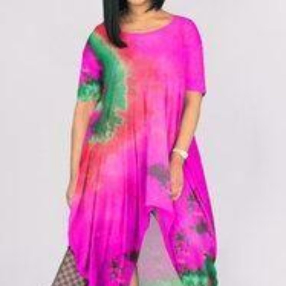 BOHEMIA ASYMMETRICAL PRINT DRESS